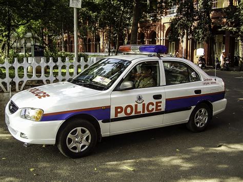 A Police Patrol Car In Chennai India Image Free Stock Photo Public