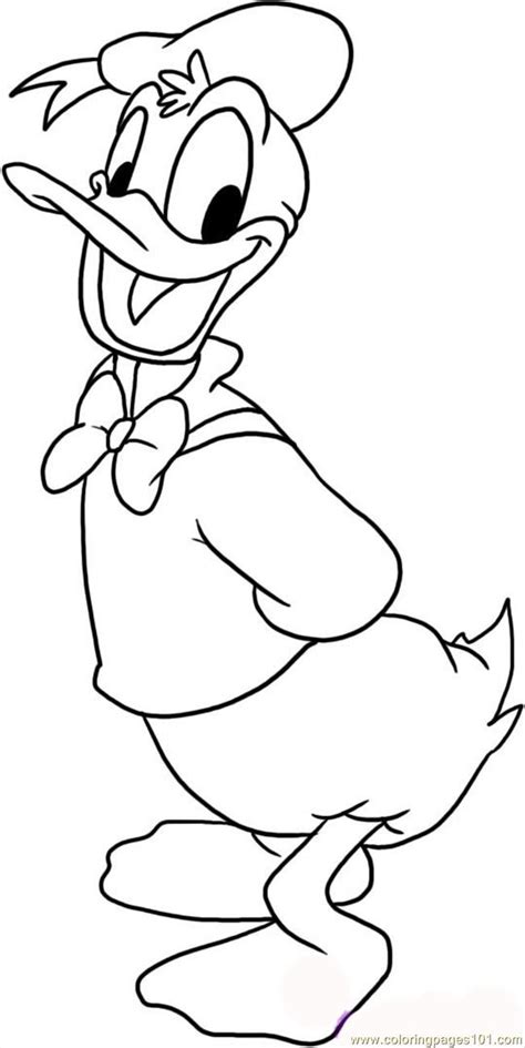 Coloriage Donald Duck Content Dessin Gratuit à Imprimer