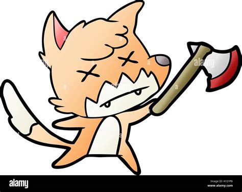 Cartoon Dead Fox With Axe Stock Vector Image And Art Alamy