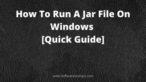 How To Run A Jar File On Windows 10