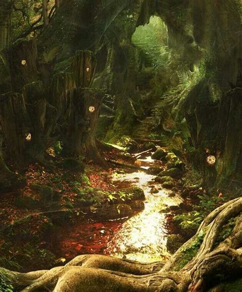 Mysterious Forest Fantasy Landscape Fantasy Art Fairy Tale Forest