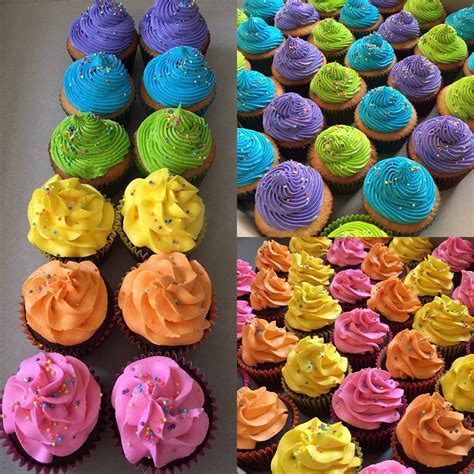 Close To 200 Rainbow Cupcakes I Made For A Birthday Party This Weekend