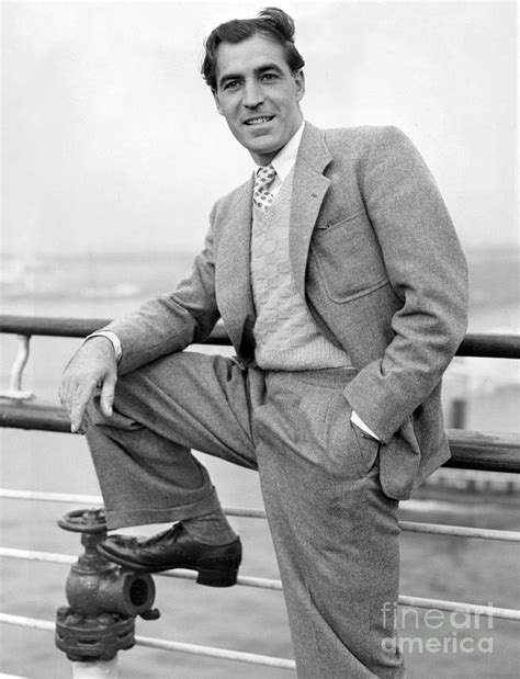 Actor David Farrar Poses On The Deck Of The Queen Mary 1947 Photograph