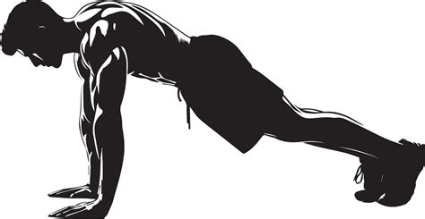 a man push up vector silhouette black color 7 35214900 vector art at