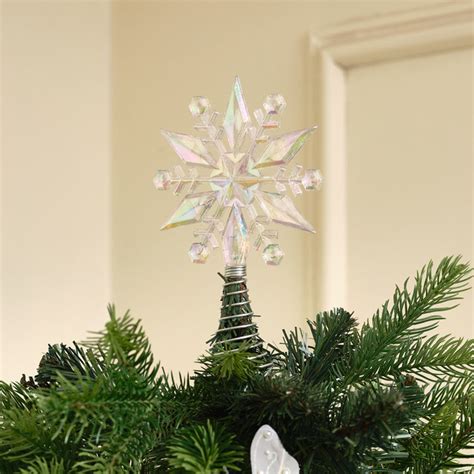 The Seasonal Aisle Iridescent Snowflake Christmas Tree Topper Wayfair