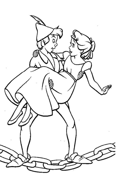 Casal De Peter Pan E Wendy Para Colorir Imprimir E Desenhar Colorir Me