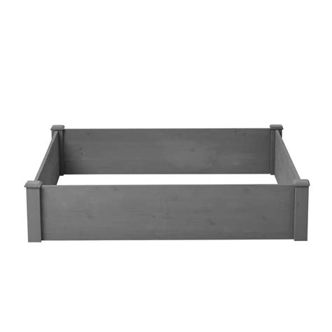 Tidoin 4 Ft X 4 Ft X 1 Ft Gray Wood Square Outdoor Raised Garden Bed
