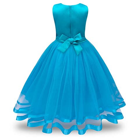 Sleeveless 3d Floral Flower Girl Dress Available In 5 Colors Broke