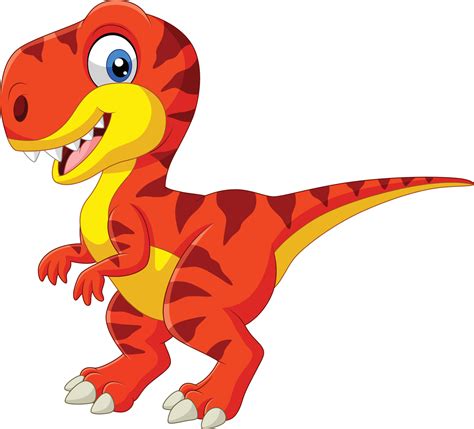 Cartoon Tyrannosaurus Isolated On White Background Vector Art