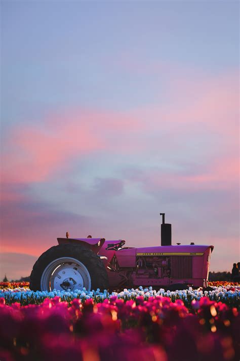 Free Photo Photo Of Ride On Tractor During Sunset Backlit Outdoors