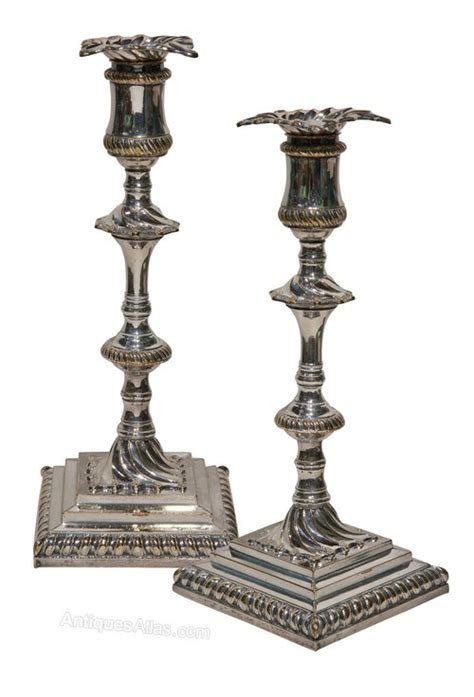 Antiques Atlas Fine Pair Of Old Sheffield Plate Candlesticks