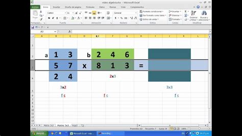 Multiplicación De Matrices Excel 2010 Youtube