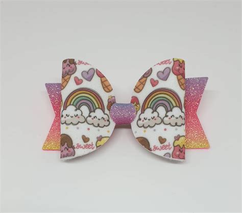 Seamless childish pattern with snails, and rainbows. Kawaii rainbow hair bow | Rainbow hair, Felt hair bows ...