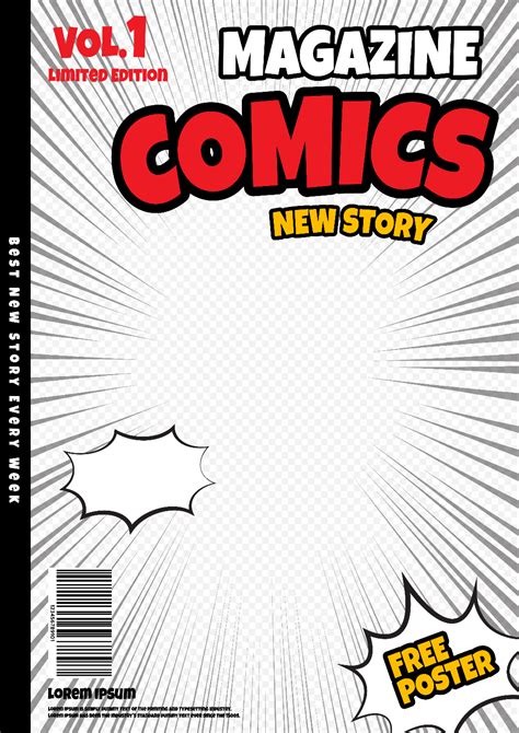 Download Comic Book Page Template Design Magazine Cover Vector Art