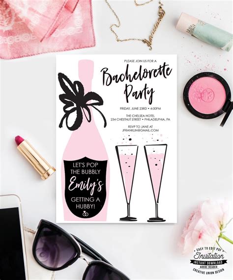 Printable Bachelorette Party Invitations Bachelorette Invite Etsy