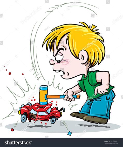 Child Destroying Toys Stock Vector 243733471 Shutterstock