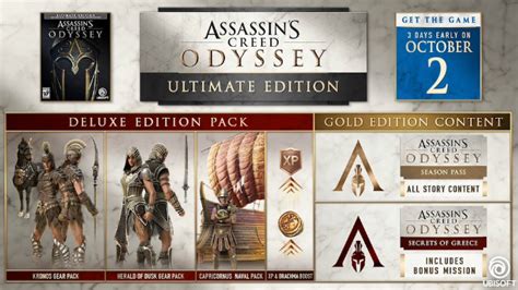 Assassin S Creed Odyssey Editions Pre Order Bonus Deluxe And