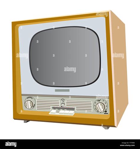 Vector Retro Illustration Of Isolated Television Set Stock Vector Image