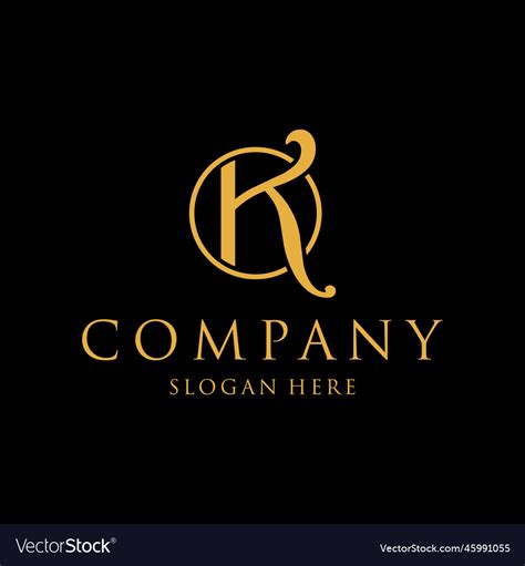Letter K Monogram Luxury Creative Logo Design Vector Image