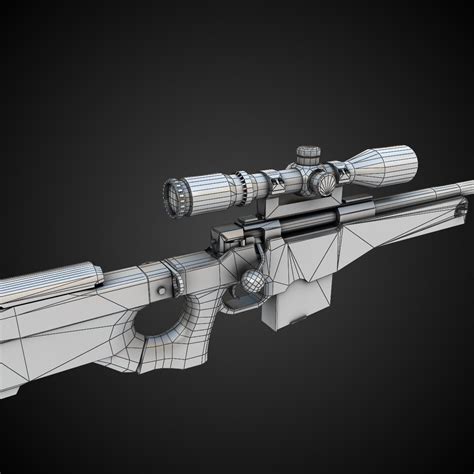 Awm Sniper Rifle 3d Model Game Ready Max Obj Fbx Lwo Lw Lws Ma