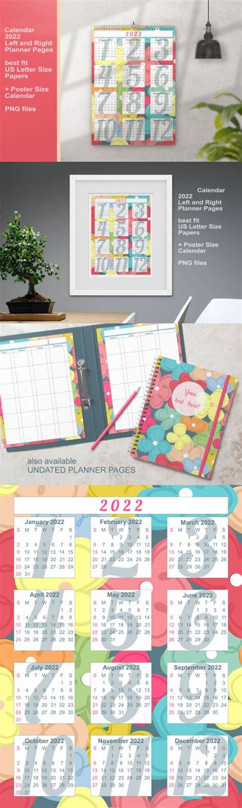 Colorful Flowers Calendar 2022 Templates Best Files Everyday