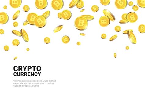 Bitcoins Dor Réalistes Tombant Sur Le Concept De Cryptomonnaie Fond