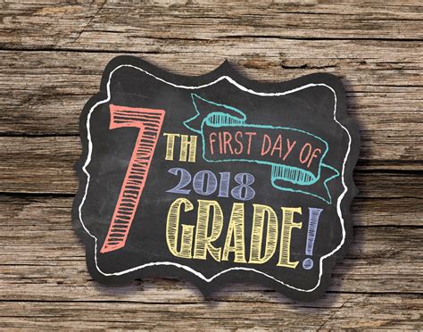 First Day Of 7th Grade Sign First Day Of School Sign 1st Day Etsy
