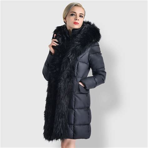 Beauty Steele 2017 Winter Jacket Woman Long Outwear Thick Parkas Natural Real Fox Fur Collar
