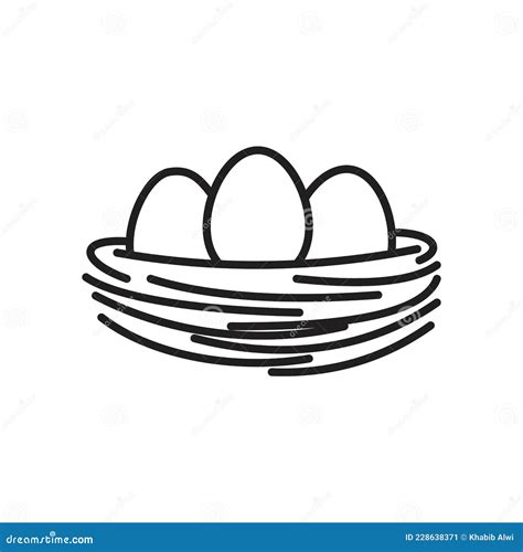 Nest Egg Icon Template Black Color Editable Stock Vector Illustration