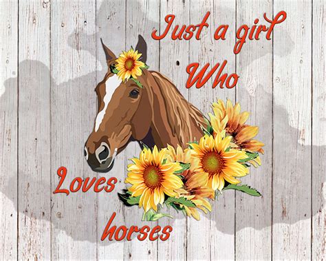 Horse With Sunflowers Sublimation Design Instant Download Etsy