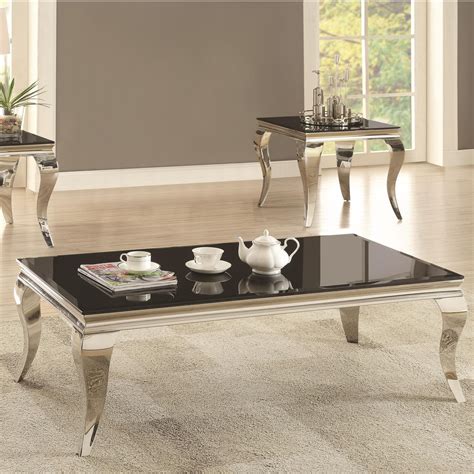 Coaster 705010 Glam Coffee Table With Queen Anne Legs Value City