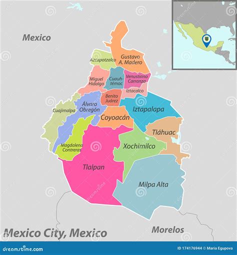 Mapa De La Ciudad De México México Ilustración Del Vector