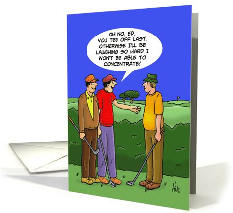 Golfing Birthday Card With Cartoon Of Two Golfers Looking 1479636