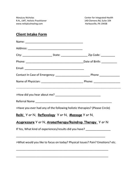 Free Printable Counseling Intake Forms Printable Form Templates And