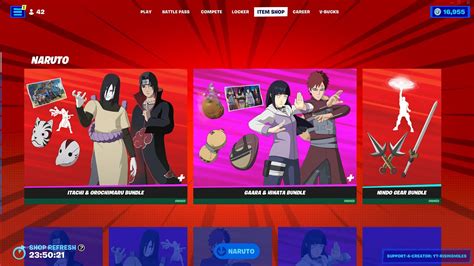 Itachi Uchiha Orochimaru Gaara And Hinata Hyuga Naruto X Fortnite