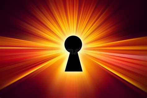 Keyhole With Light Grow Bring For Opening Unlock Power Stock Photo