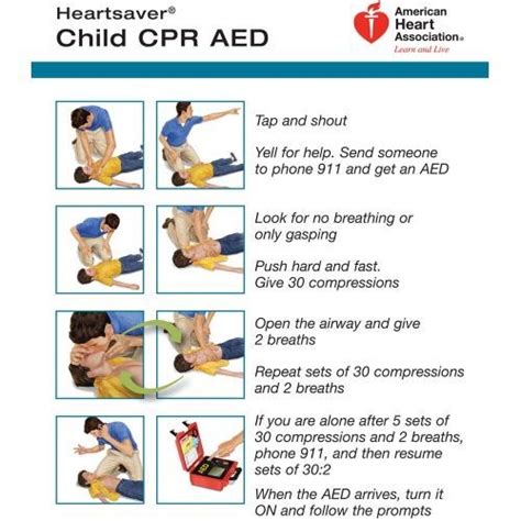 Cpr Instruction Sheets Infants Heartsaver Child And Infant Cpr Aed