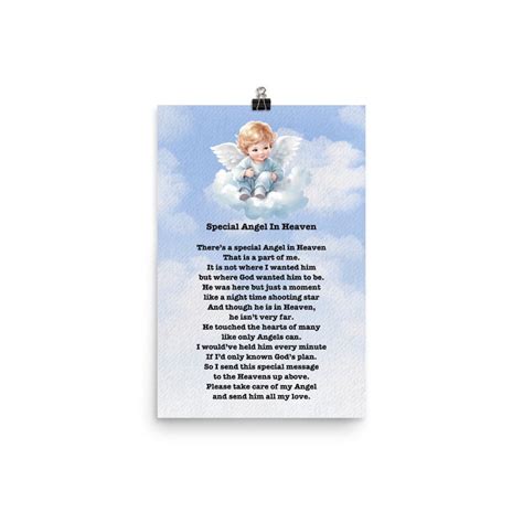 Special Angel In Heaven Poem Poster Baby Loss T Pregnancy Loss T