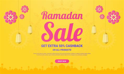 Bright Yellow Ramadan Sale Banner Download Free Vectors Clipart