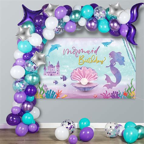 Mermaid Party Decorations Mermaid Birthday Party Supplies Mermaid Happy
