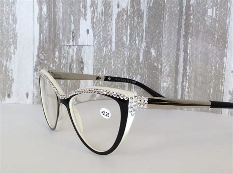 swarovski crystal reading glasses etsy