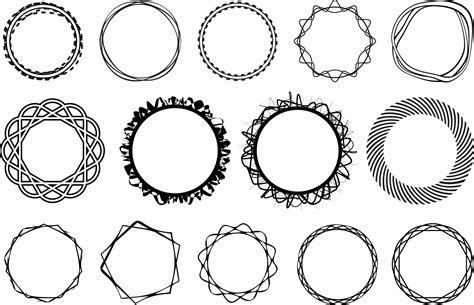 Vector Circle Frame Set Collection Of Vector Circle Frames