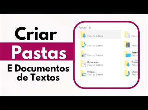 Criar Pastas e Documentos de Texto Informática e Tecnologia YouTube
