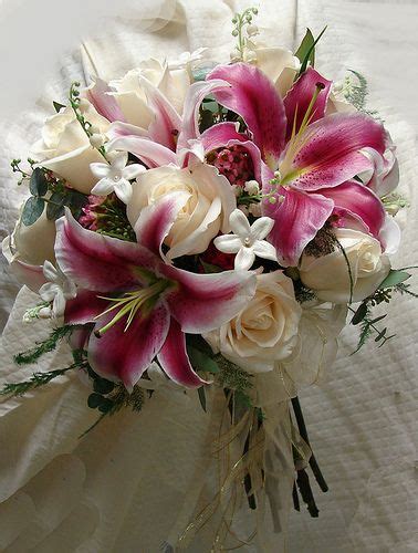 Great savings free delivery / collection on many items. Rose and Stargazer Bouquet | Lily bouquet wedding ...
