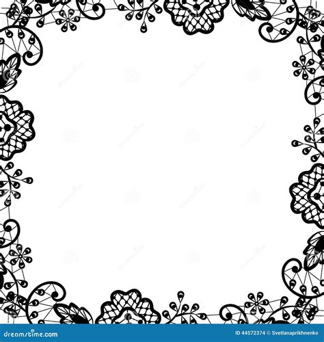 Black Lace On White Background Stock Vector Image 44572374