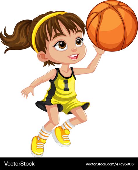 Cute Basketball Player Cartoon Character Vector Image