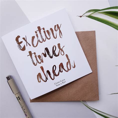 Exciting Time Ahead Good Luck Card New Home Card New Job Etsy Uk