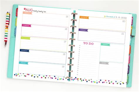 2022 Daily Planner Printable Planner Inserts Pdf Download Etsy