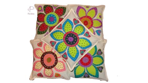 Multicolor Cotton Indian Embroidered Cushion Covers Sizedimension 16