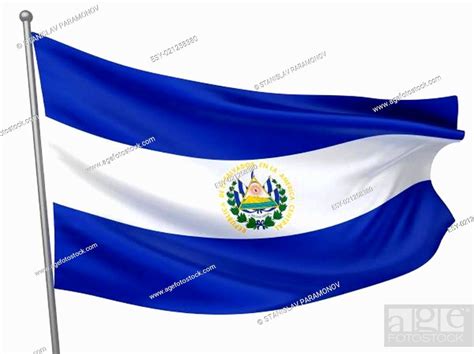 El Salvador National Flag All Countries Collection Isolated Image